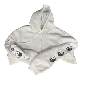 White and black yinyang hoodie